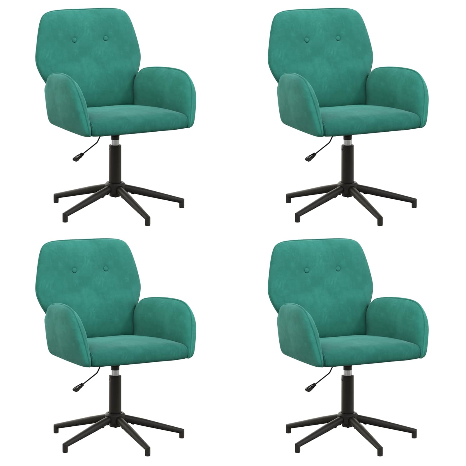 Sedie da scrivania girevoli 4 pz 54 x 55 x 90 cm Turchese | homemem39