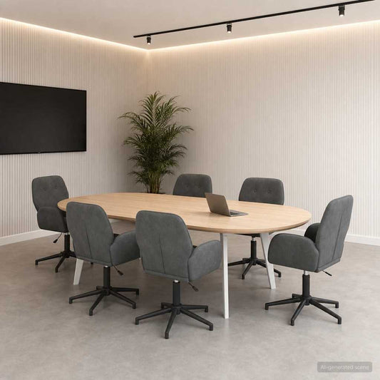 Sedie da scrivania girevoli 6 pz 54 x 55 x 90 cm Grigio Scuro