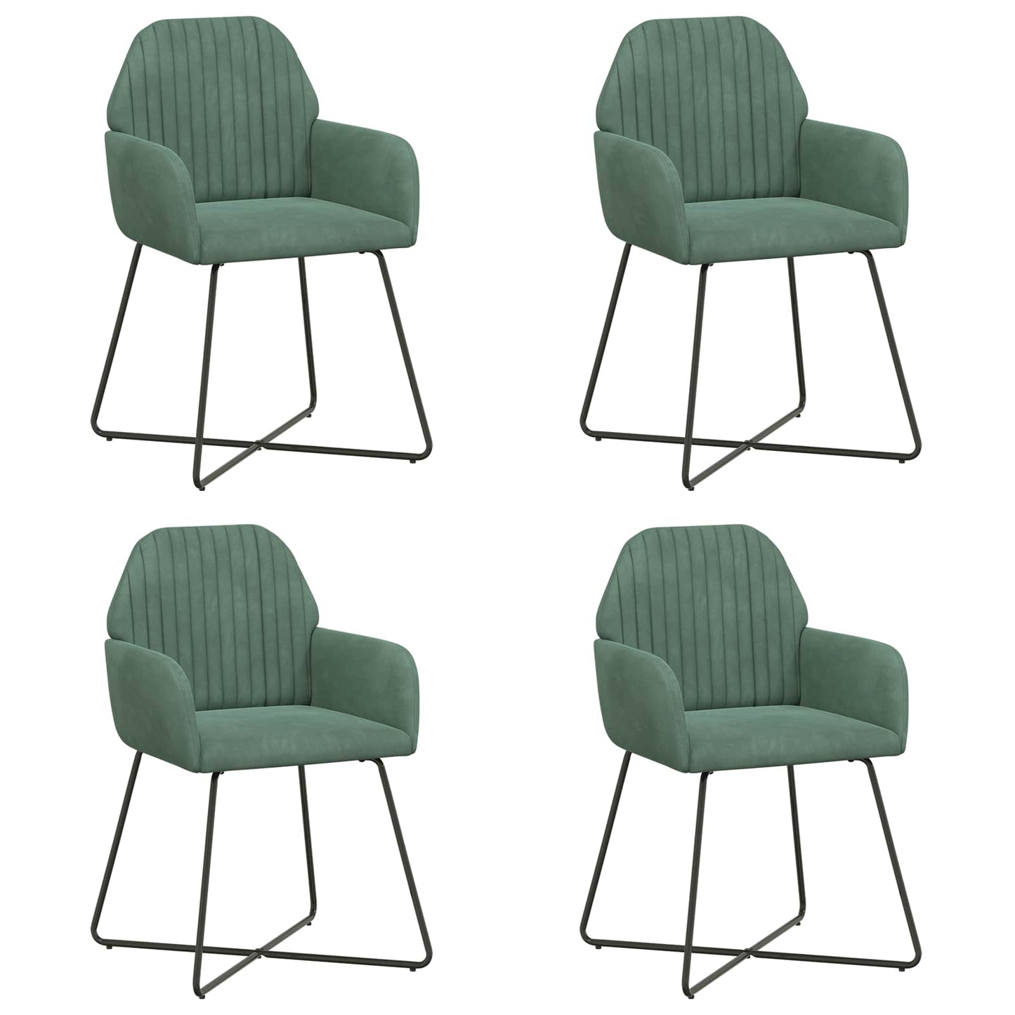 Sedie da pranzo 4 pcs Velluto Verde Mare 55 x 50 x 84 cm | homemem39