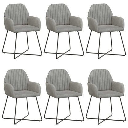 Sedie da pranzo 6 pcs Velluto Grigio Chiaro 55 x 50 x 84 cm | homemem39