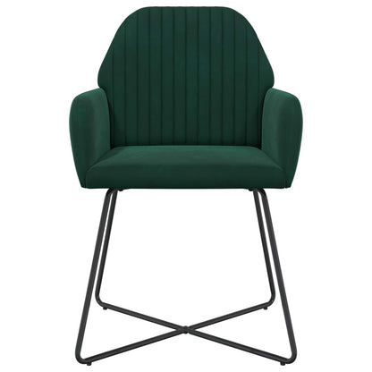 Sedie da pranzo 6 pcs Velluto Verde Scuro 55 x 50 x 84 cm | homemem39
