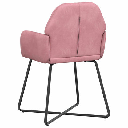 Sedie da pranzo 6 pcs Velluto Rosa 55 x 50 x 84 cm | homemem39