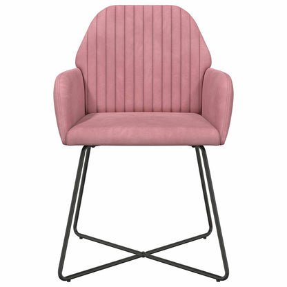 Sedie da pranzo 6 pcs Velluto Rosa 55 x 50 x 84 cm | homemem39