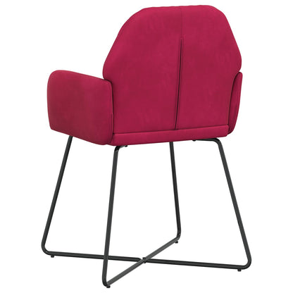 Sedie da pranzo 6 pcs Velluto Rosso Vino 55 x 50 x 84 cm | homemem39
