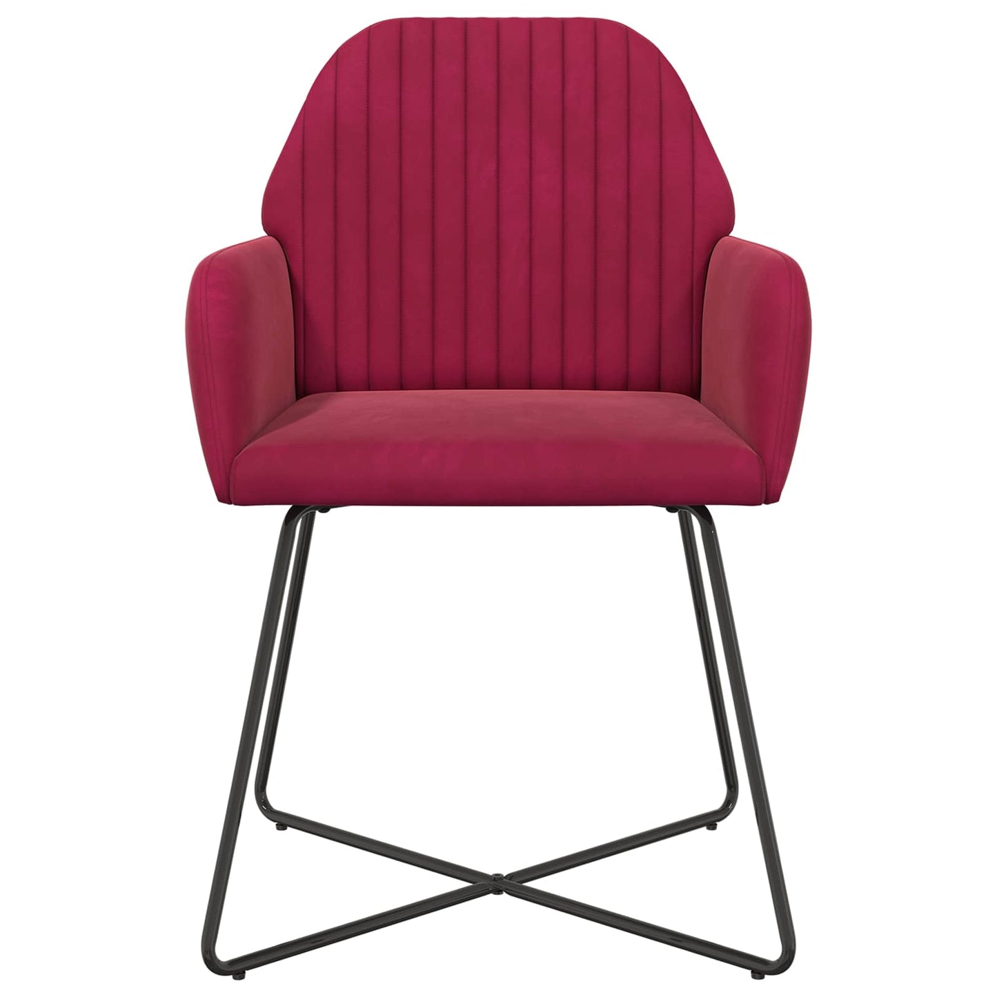 Sedie da pranzo 6 pcs Velluto Rosso Vino 55 x 50 x 84 cm | homemem39
