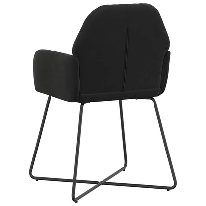 Sedie da pranzo 6 pcs Velluto Nero 55 x 50 x 84 cm