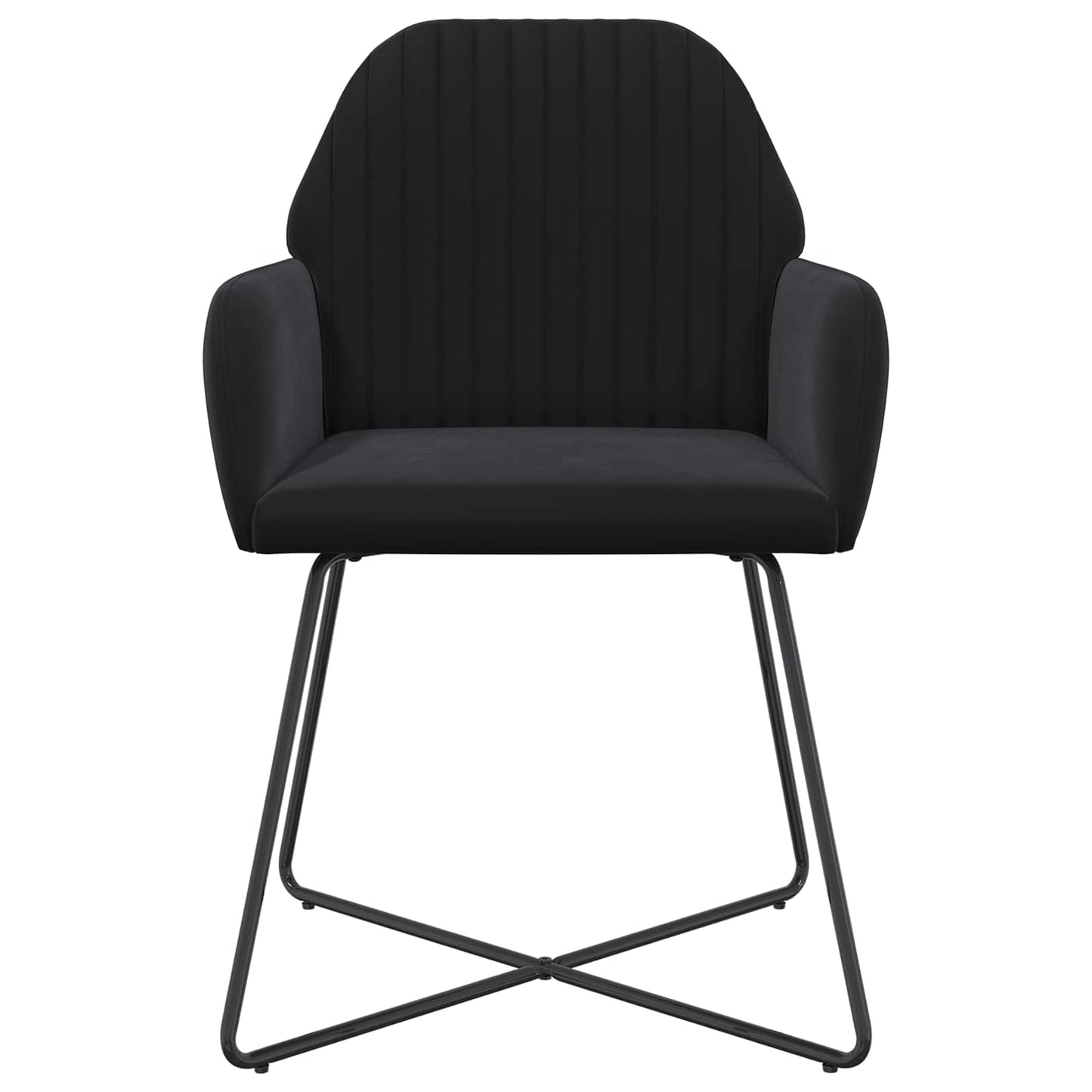 Sedie da pranzo 6 pcs Velluto Nero 55 x 50 x 84 cm