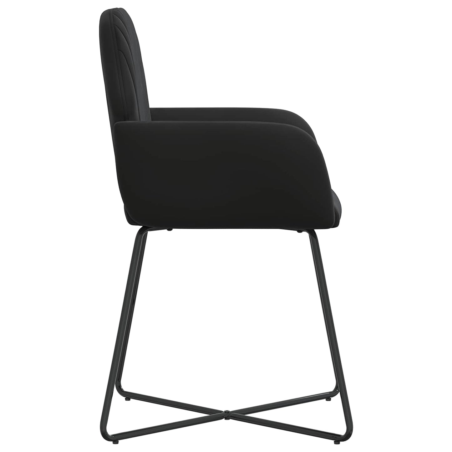 Sedie da pranzo 6 pcs Velluto Nero 55 x 50 x 84 cm