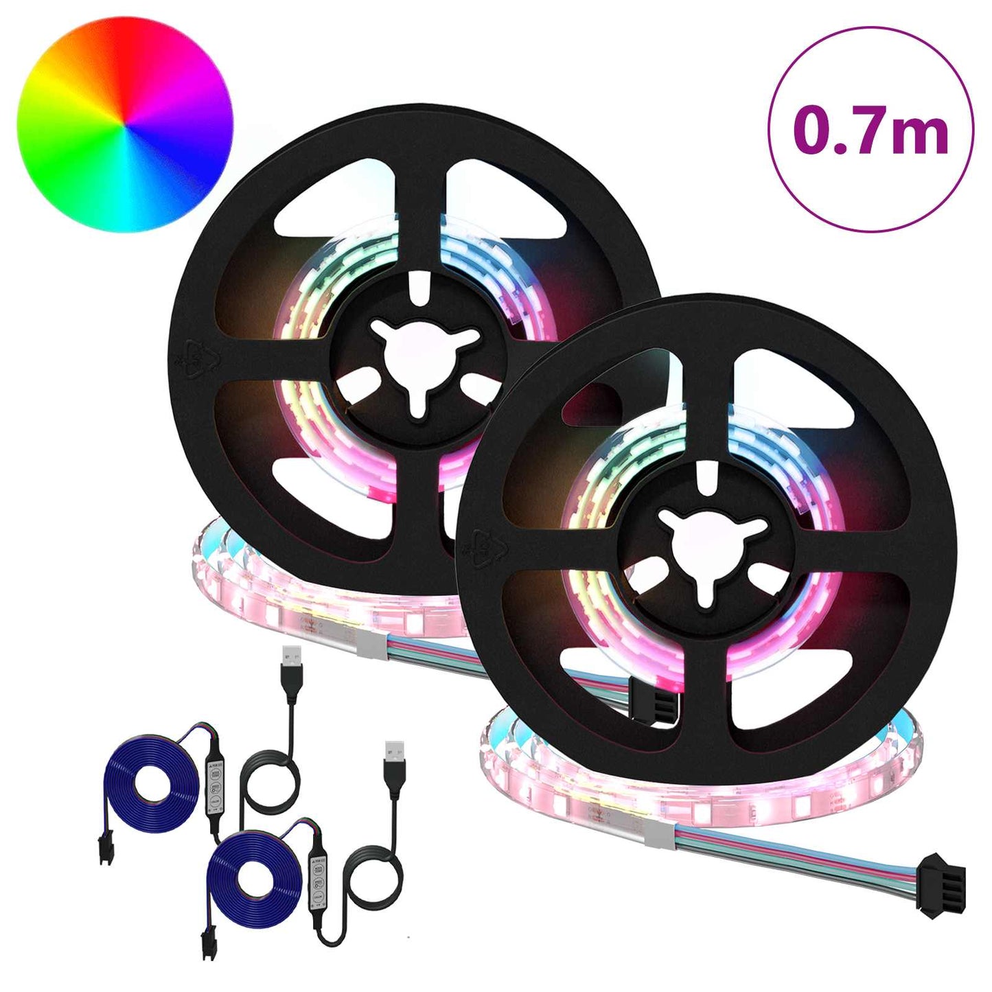 Striscia LED 4 pcs Nero e trasparente 35 x 0,8 x 0,3 cm