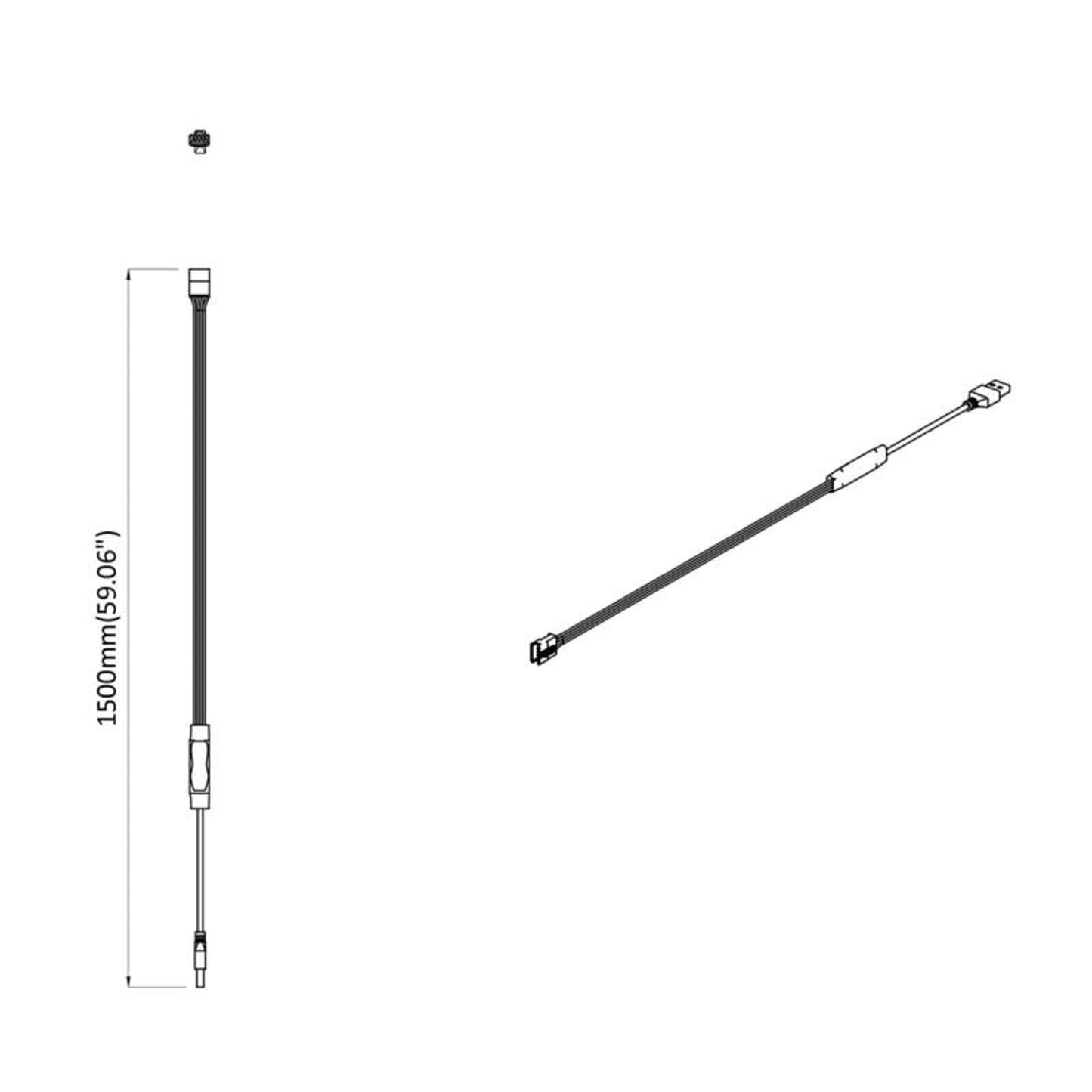 Striscia LED 4 pcs Nero e trasparente 120 x 0,8 x 0,3 cm
