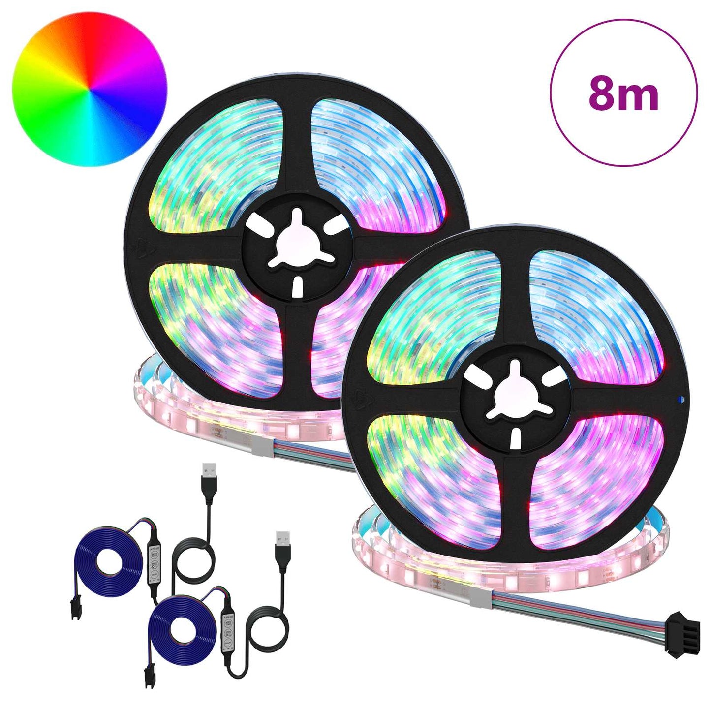 Striscia LED 4 pcs Nero e trasparente 400 x 0,8 x 0,3 cm