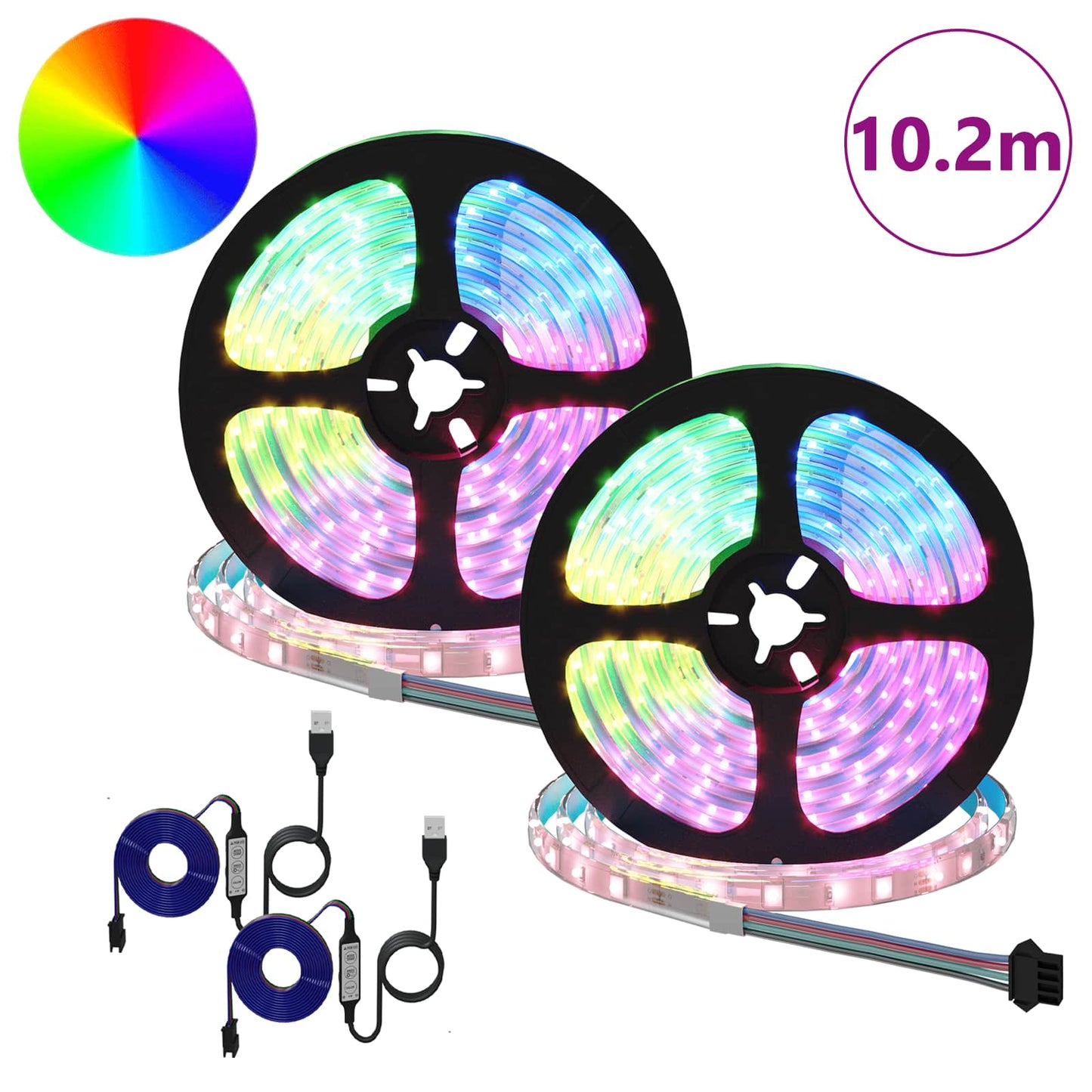 Striscia LED 4 pcs Nero e trasparente 510 x 0,8 x 0,3 cm