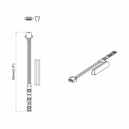Striscia LED 2 pcs Nero e Bianco 150 cm Rame e plastica