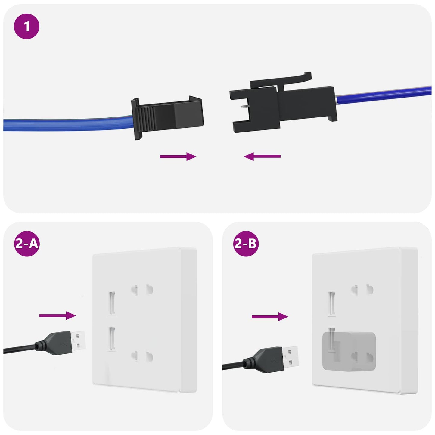 Striscia LED 4 pcs Nero e Multicolore 150 cm Rame e plastica