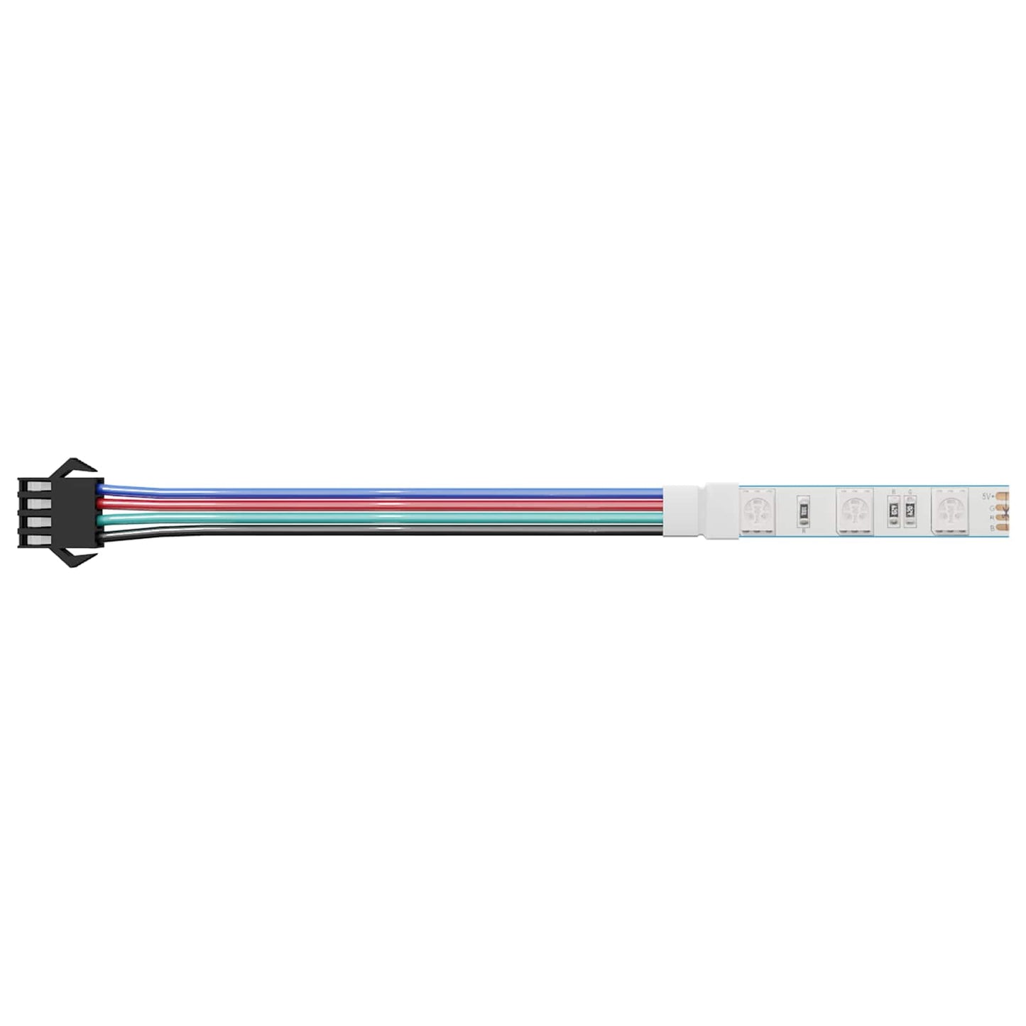 Striscia LED 4 pcs Nero e Multicolore 150 cm Rame e plastica