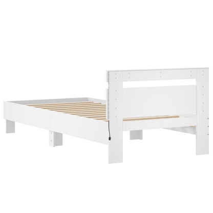 Letto con LED Bianco 80 x 200 cm Legno ingegnerizzato | homemem39