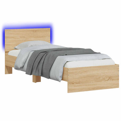 Letto con LED Rovere Sonoma 80 x 200 cm Legno ingegnerizzato | homemem39