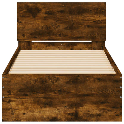 Letto con LED Rovere Fumo 80 x 200 cm Legno ingegnerizzato | homemem39