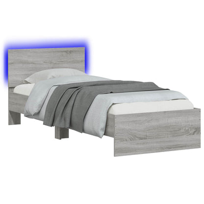 Letto con LED Sonoma grigio 80 x 200 cm Legno ingegnerizzato | homemem39