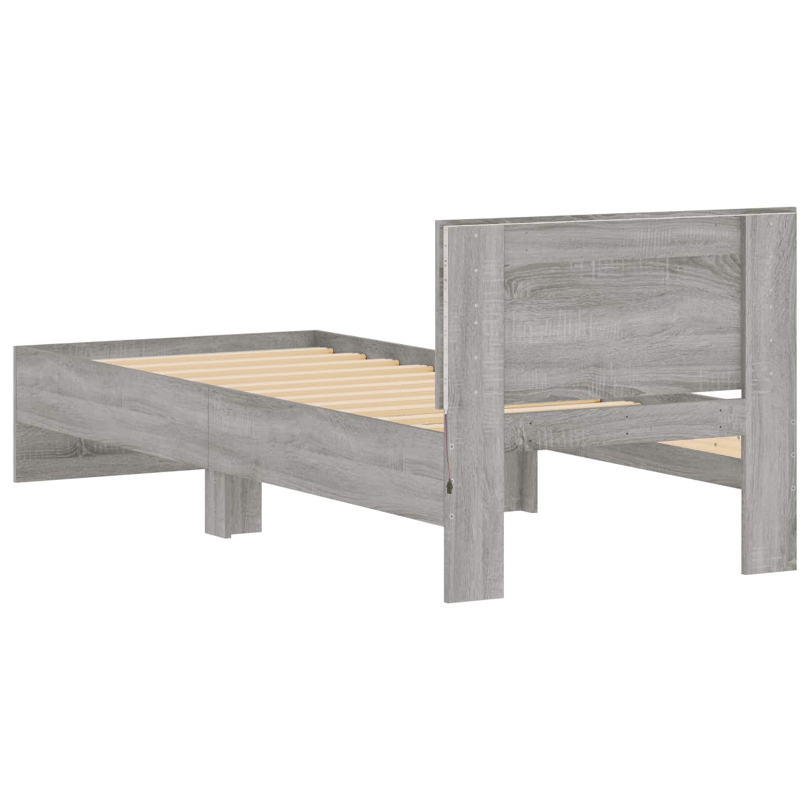 Letto con LED Sonoma grigio 80 x 200 cm Legno ingegnerizzato | homemem39
