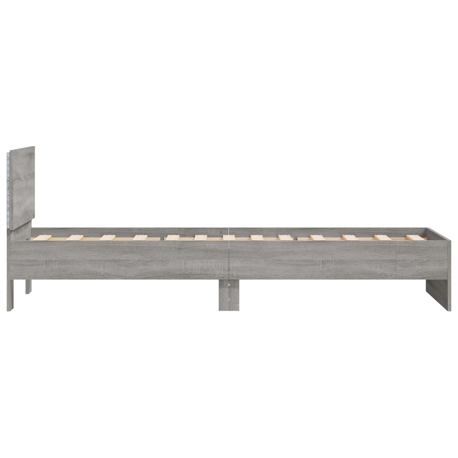 Letto con LED Sonoma grigio 80 x 200 cm Legno ingegnerizzato | homemem39