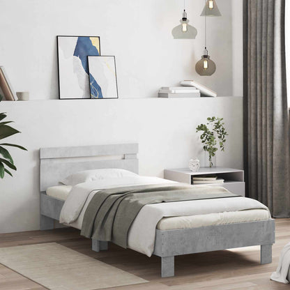 Letto con LED Grigio Cemento 80 x 200 cm Legno ingegnerizzato | homemem39