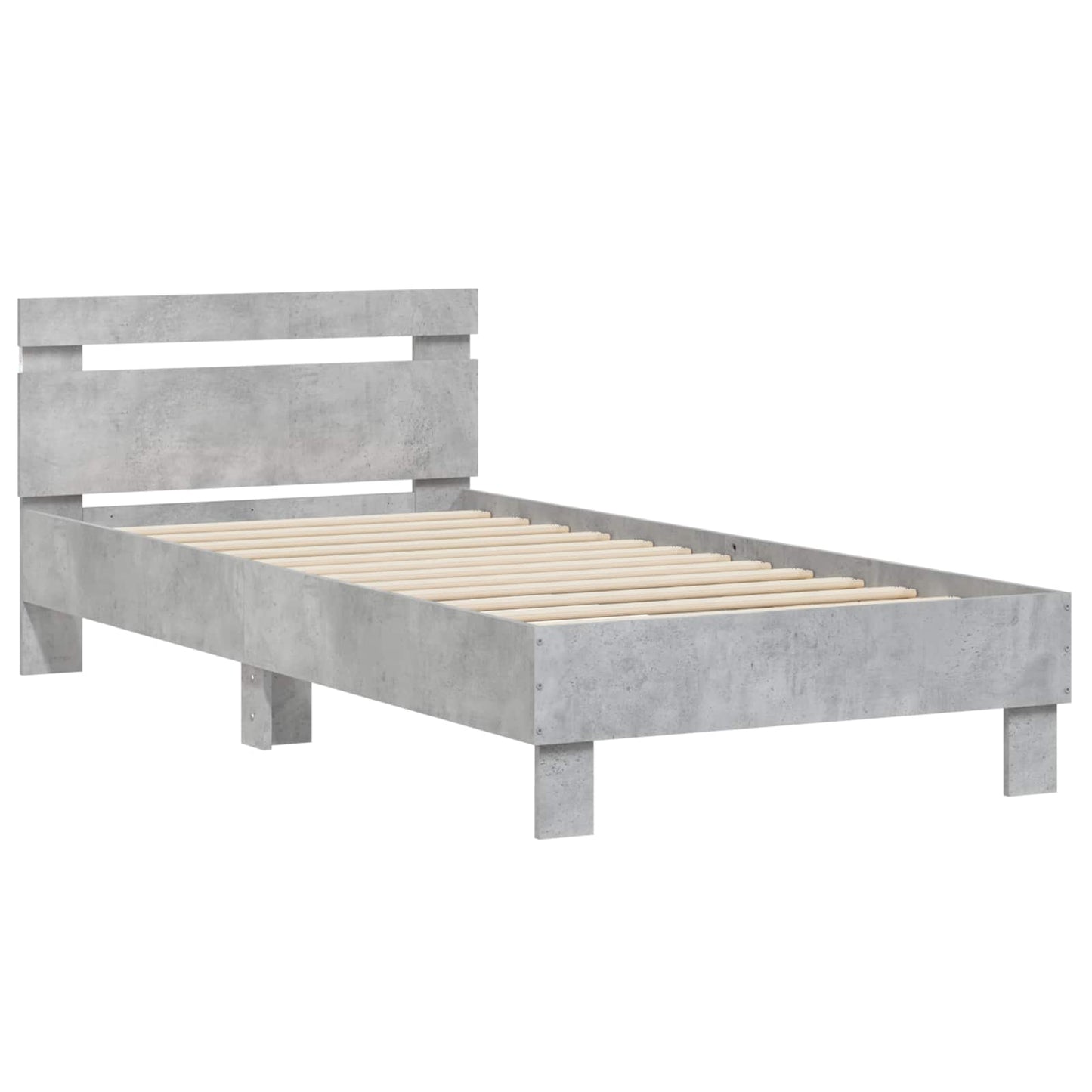 Letto con LED Grigio Cemento 80 x 200 cm Legno ingegnerizzato | homemem39