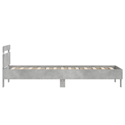 Letto con LED Grigio Cemento 80 x 200 cm Legno ingegnerizzato | homemem39