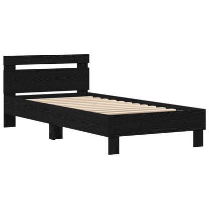 Letto con LED Rovere Nero 80 x 200 cm Legno ingegnerizzato | homemem39