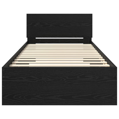 Letto con LED Rovere Nero 80 x 200 cm Legno ingegnerizzato | homemem39