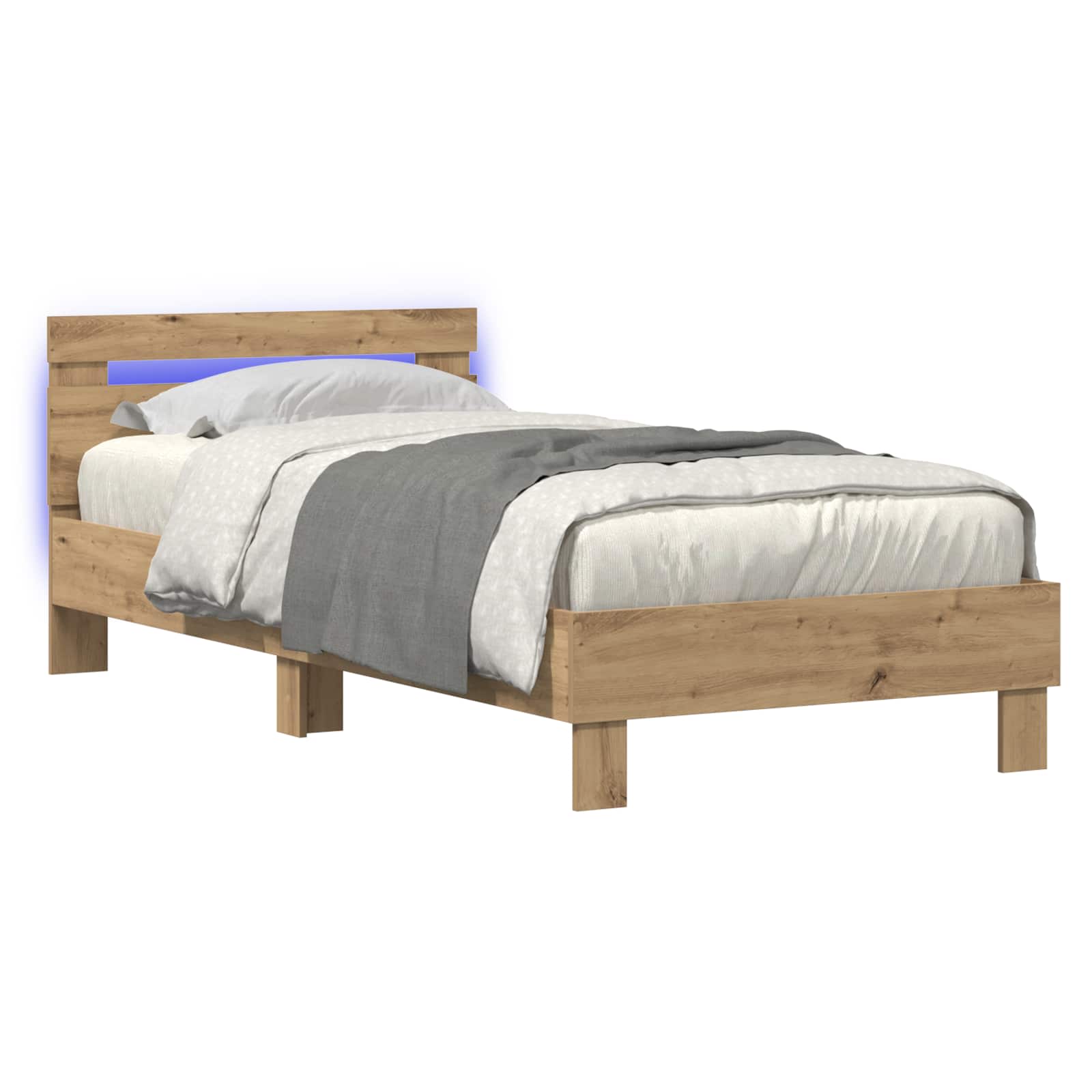 Letto con LED Rovere Artigianale 80 x 200 cm | homemem39