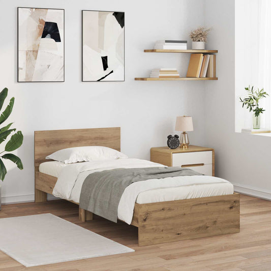 Letto con LED Rovere Artigianale 80 x 200 cm | homemem39