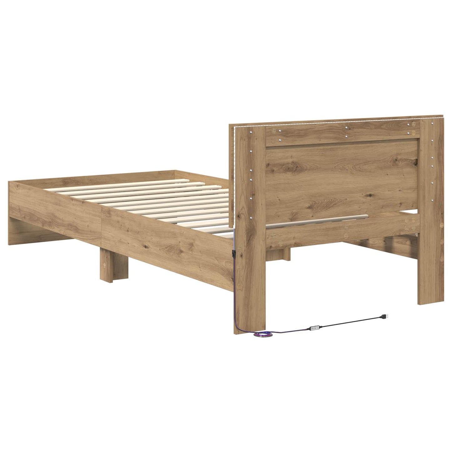 Letto con LED Rovere Artigianale 80 x 200 cm | homemem39