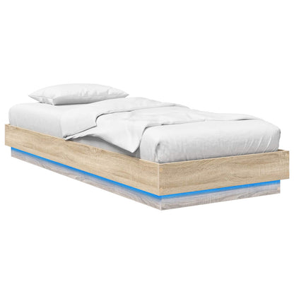 Letto con LED Rovere Sonoma 80 x 200 cm Legno ingegnerizzato | homemem39