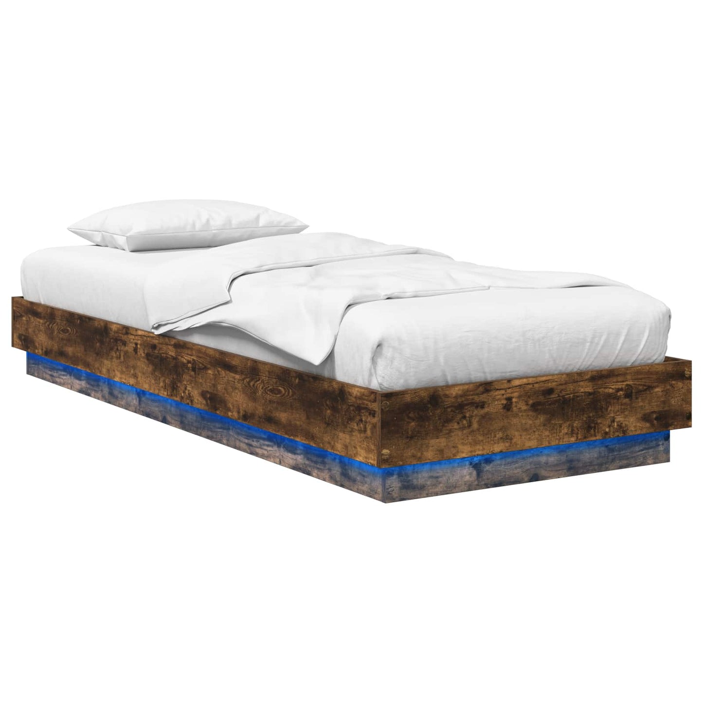 Letto con LED Rovere Fumo 80 x 200 cm Legno ingegnerizzato | homemem39