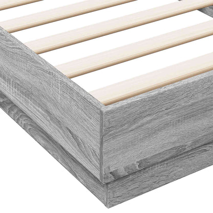 Letto con LED Sonoma grigio 80 x 200 cm Legno ingegnerizzato | homemem39
