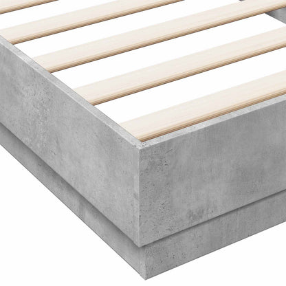 Letto con LED Grigio Cemento 80 x 200 cm Legno ingegnerizzato | homemem39