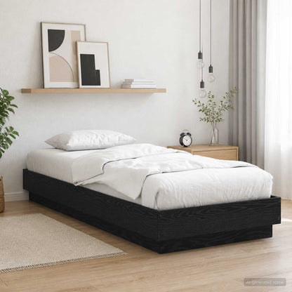 Letto con LED Rovere Nero 80 x 200 cm Legno ingegnerizzato