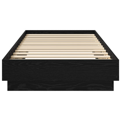 Letto con LED Rovere Nero 80 x 200 cm Legno ingegnerizzato | homemem39