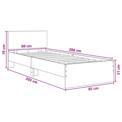 Struttura letto con testata Rovere Sonoma 80 x 200 cm | homemem39