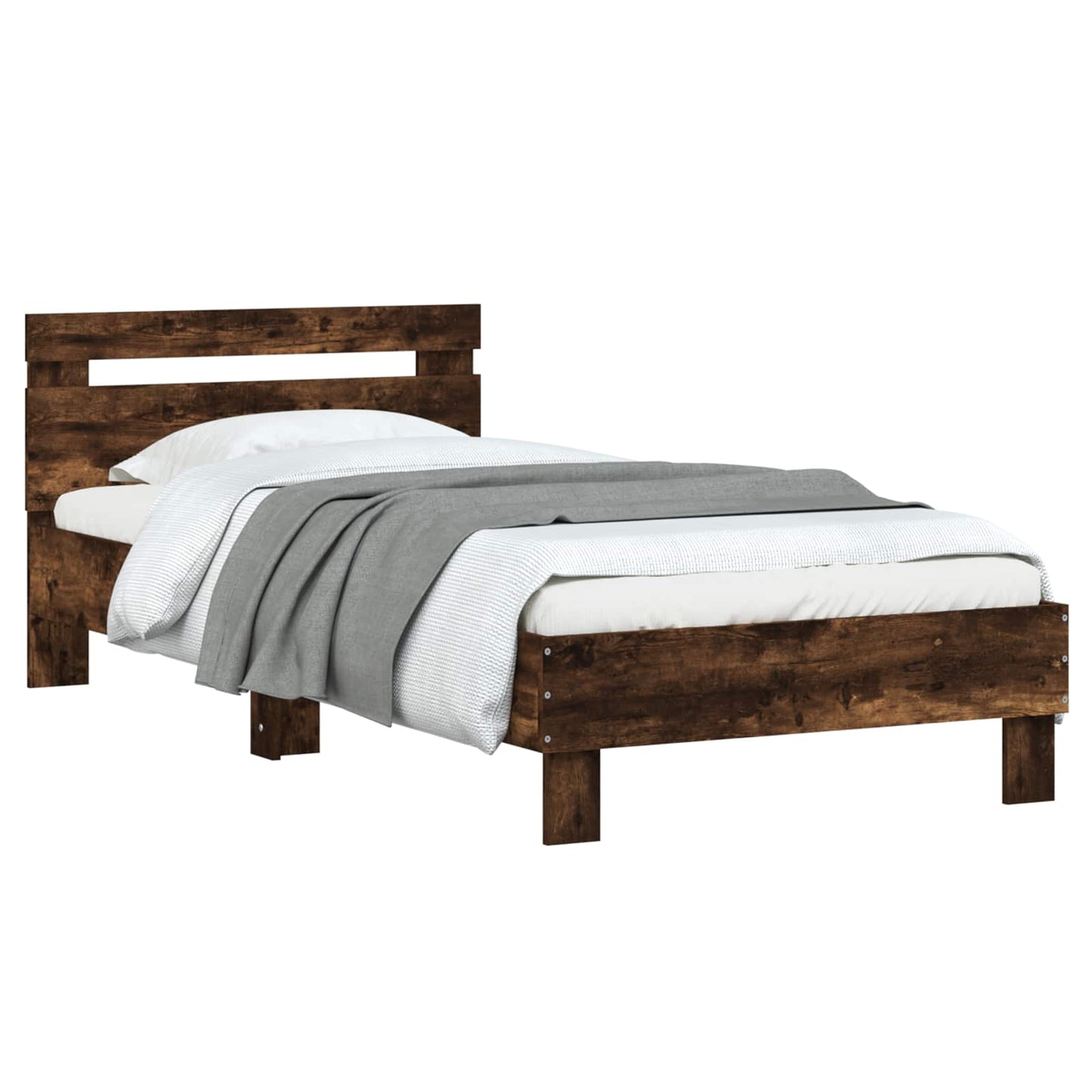 Struttura letto con testata Rovere Fumo 80 x 200 cm | homemem39