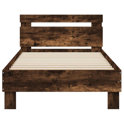 Struttura letto con testata Rovere Fumo 80 x 200 cm | homemem39