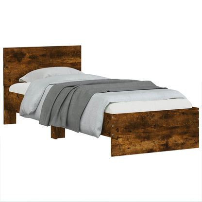 Struttura letto con testata Rovere Fumo 80 x 200 cm | homemem39