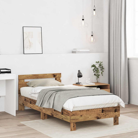 Struttura letto con testata Legno antico 80 x 200 cm | homemem39