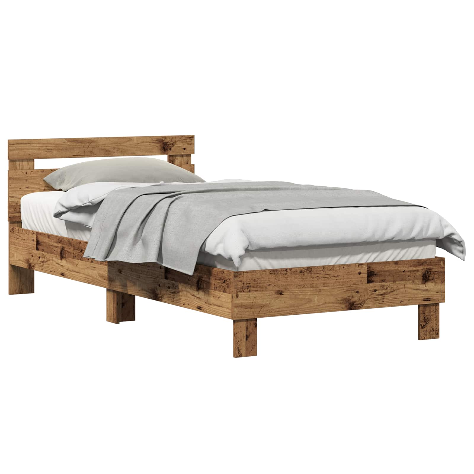 Struttura letto con testata Legno antico 80 x 200 cm | homemem39