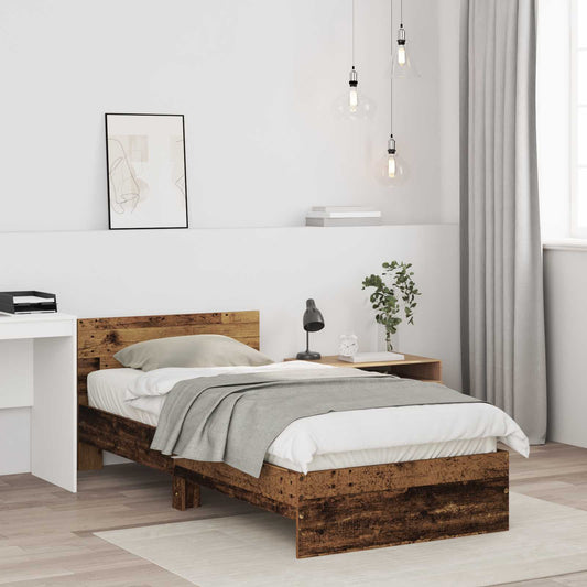 Struttura letto con testata Legno antico 80 x 200 cm | homemem39