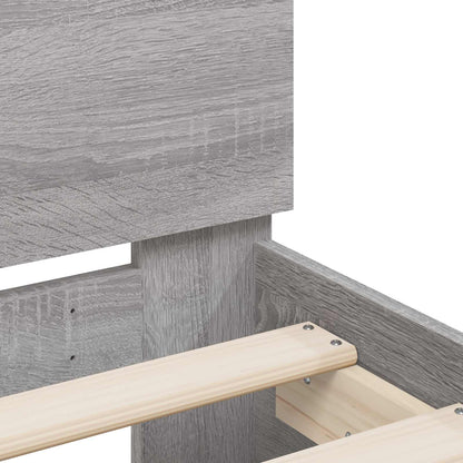 Struttura letto con testata Sonoma grigio 80 x 200 cm | homemem39