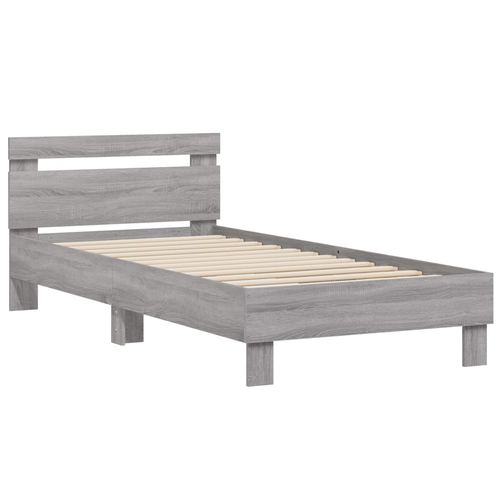 Struttura letto con testata Sonoma grigio 80 x 200 cm | homemem39