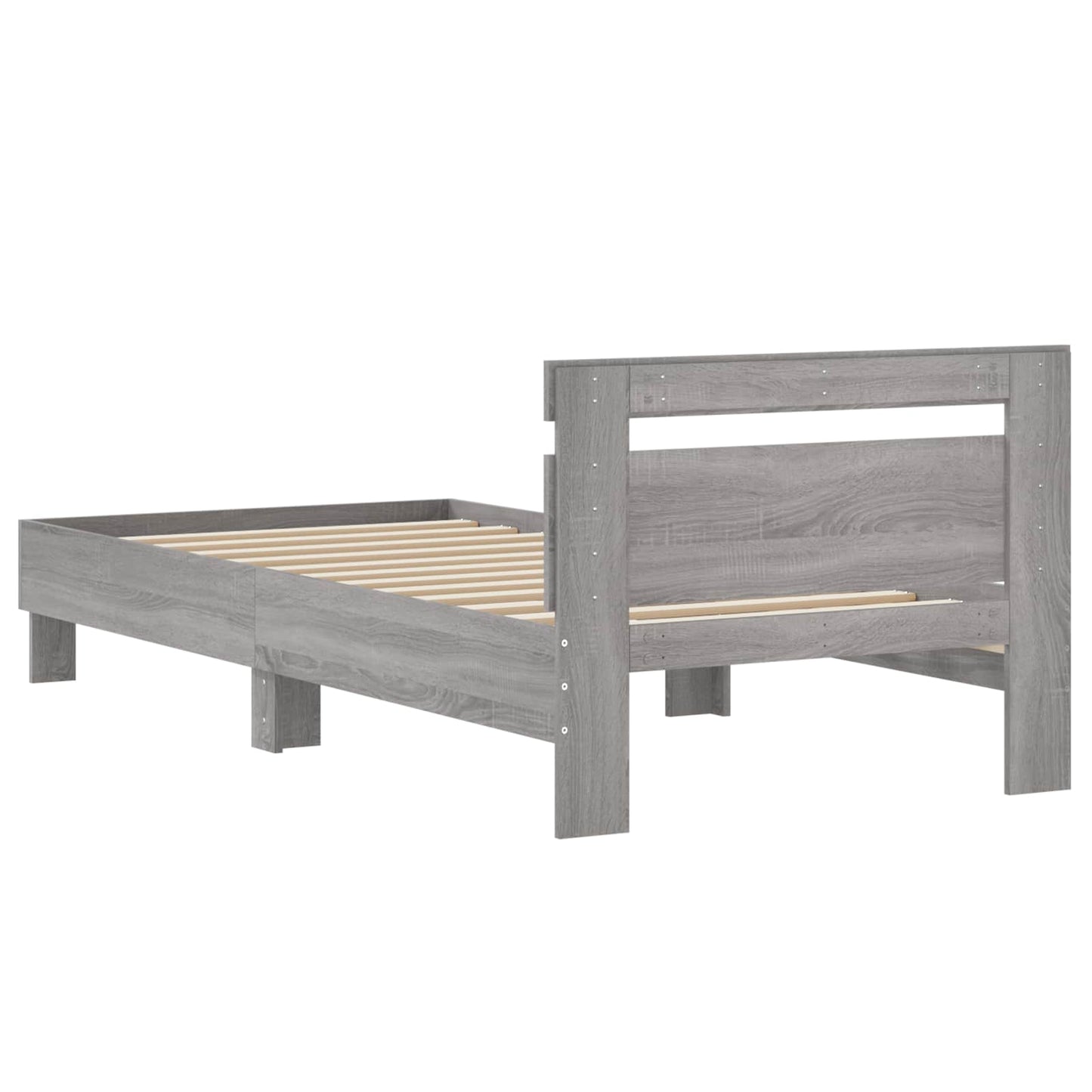 Struttura letto con testata Sonoma grigio 80 x 200 cm | homemem39