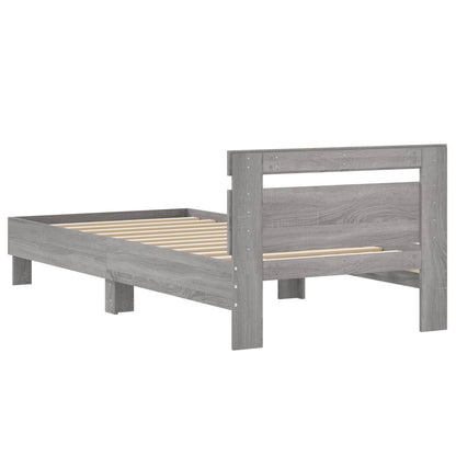 Struttura letto con testata Sonoma grigio 80 x 200 cm | homemem39